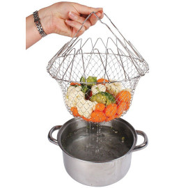 Foldable Stainless Steel Deep Frying Basket – Multifunctional Kitchen Strainer & Drainage Rack