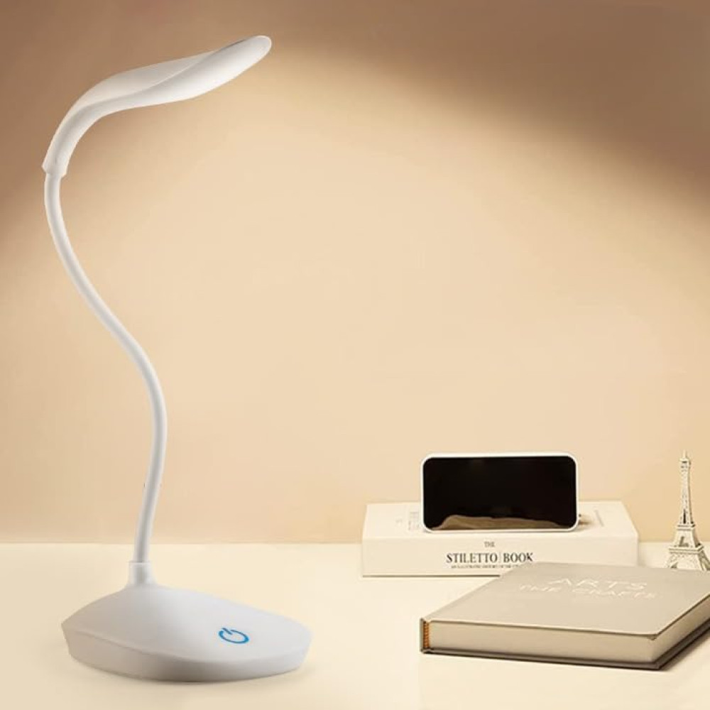 Rechargeable Battery-Operated Desk Lamp – 3-Level Brightness LED Study Light with Touch Control & Eye-Caring Design