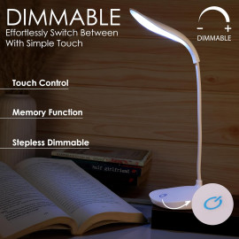 Rechargeable Battery-Operated Desk Lamp – 3-Level Brightness LED Study Light with Touch Control & Eye-Caring Design