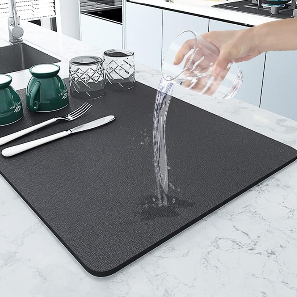 Rubber Dish Drying Pad, Kitchen Countertop Absorbent Pad