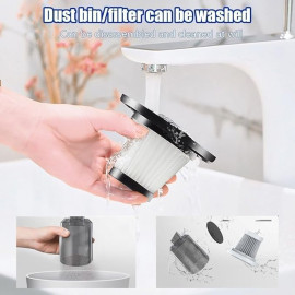 Handheld Cordless Car Vacuum Cleaner – High-Power Suction, Rechargeable & Portable | 3-in-1 Mini Vacuum for Car, Home, Office & Pet | Long Battery Life, Type-C Fast Charging