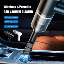 Handheld Cordless Car Vacuum Cleaner – High-Power Suction, Rechargeable & Portable | 3-in-1 Mini Vacuum for Car, Home, Office & Pet | Long Battery Life, Type-C Fast Charging