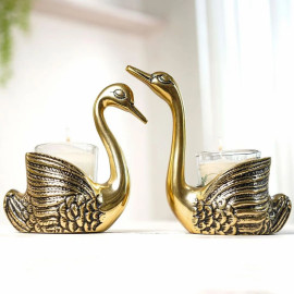 Pair of Swans for Good Luck and Love Candle Holder for Home Decor Tabletop Living Room