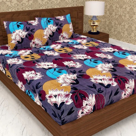 King Size Microfiber Elastic Fitted Bed Sheets WITH 2 PILLOW COVER, For Home