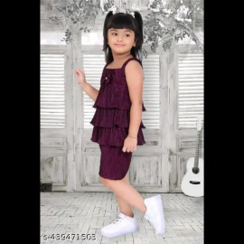 Kids Girls Purple Pant Top Set