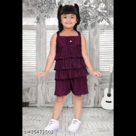 Kids Girls Purple Pant Top Set