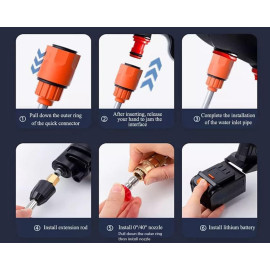 Wireless High Pressure Washer for Car Washing 48V Rechargeable