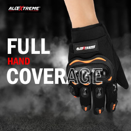 Black Polyester Probiker Bike Riding Gloves, Striped