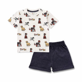 White Cotton Boys Printed T Shirts