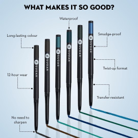 SUGAR Cosmetics Kohl of Honour Intense Kajal | Upto 12 hrs | Long Lasting, Smudge Proof & Waterproof Kajal | Matte Finish | Twist Up Kajal Pencil | Paraben Free | 03 Aqua Lung