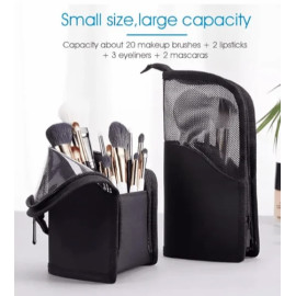 2 in 1 Makeup Pouches for Women Portable Makeup Brush Bag Holder Makeup Brush Organizer Travel