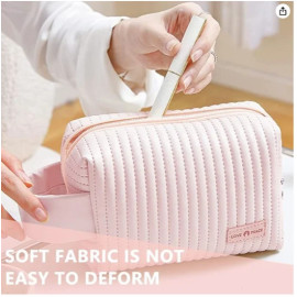 Cosmetic Makeup Bag Portable Travel Toiletry Storage Pouch For Women Fashion Zipper Makeup Brush Bag