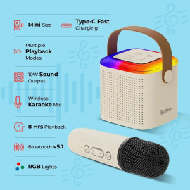 Newly Launched Fusion Tunes 10W Mini Bluetooth Speaker, Wireless Karaoke Mic
