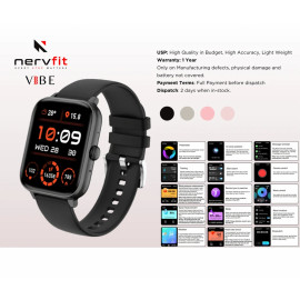 Nervfit Vibe Smartwatch with 1.85 LED Display Bluetooth Calling (Orchid Pink)