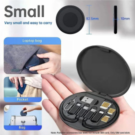 All in One 60W USB Fast Charging Data Cable Set Type C Lightning & Micro USB