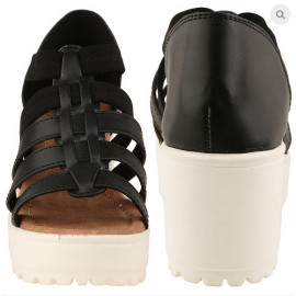 Chalfoot White And Black kareena black heels, Size: 37 and 40