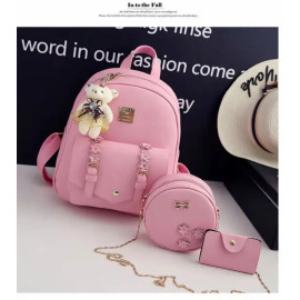 Plain 12 Kg Girl PU Grey School Bag