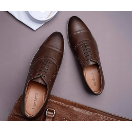 LOUIS STITCH Men's Formal Lace-up Oxford Shoes for Men | Solid Design | Ideal for Formal, Business Casual, and Parties