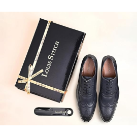LOUIS STITCH Men's Formal Lace-up Brogue Shoes | Solid Design | Ideal for Formal, Business Casual, and Parties -RGBG