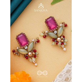 TEJANI - THE DAZZLING GEMS - STONE AND BEADS EMBROIDERED EARRINGS