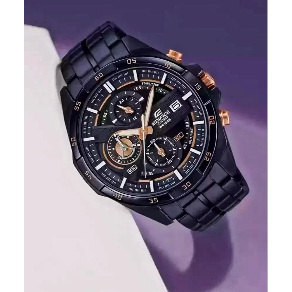 Casio Edifice Men's Black Chronograph Stainless Steel Watch, Model Name/Number: EFR-556DC-1AV-(EX493)