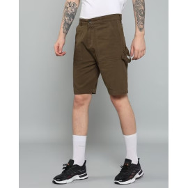 Side Belt Detail Fly With Button Closure City Shorts