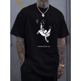 GRC Fallen angel print t-shirt for Men, Casual Short Sleeve T-shirt for summer