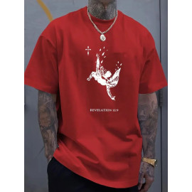 GRC Fallen angel print t-shirt for Men, Casual Short Sleeve T-shirt for summer