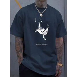 GRC Fallen angel print t-shirt for Men, Casual Short Sleeve T-shirt for summer