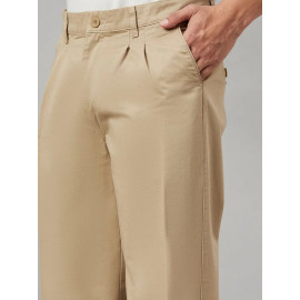 Khaki Studio Nexx Men's cotton Pleated trousers, Regular Fit