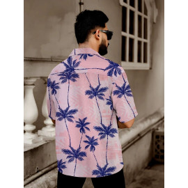 Poly Cotton Blue Lycra Goa Digital Printed Shirts, Half sleeves, Casual Wear