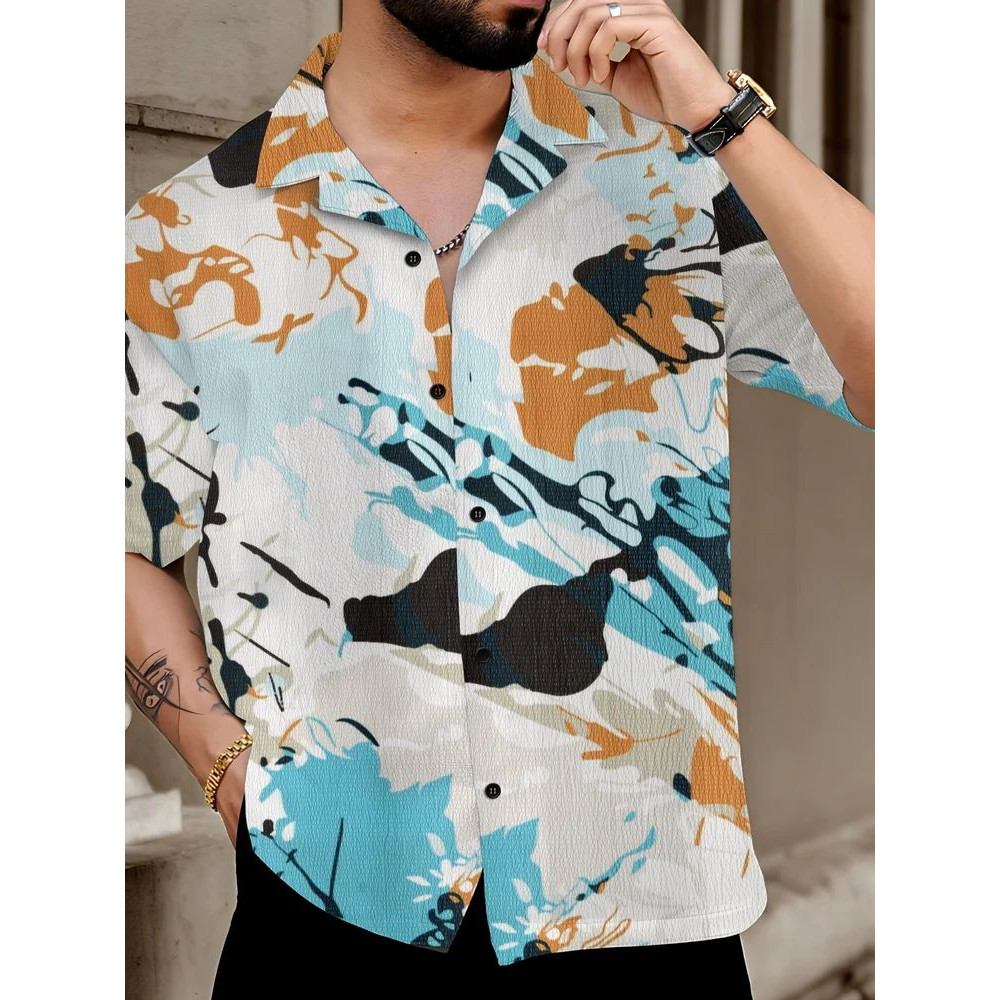 Polycotton Beach Aloha Hawaiian Goa Floral Printed Shirt, Half sleeves