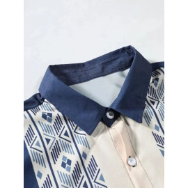 Casual Dotted Print Men Digital Printed Party Wear Lycra Shirt, Half Sleeves