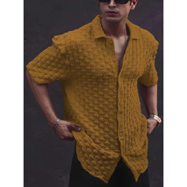 Stylish Brawon Cotton Blend Solid Three-Quarter Sleeves Casual Shirt For Men