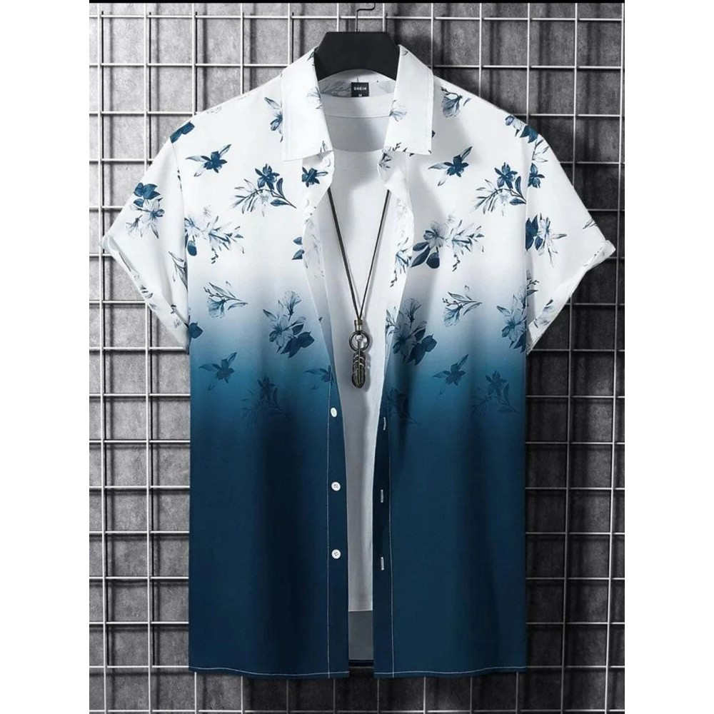 Lycra Floral Print Designer Printed Shirt