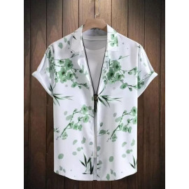 Mens Floral Print Casual Shirt, Half Sleeves