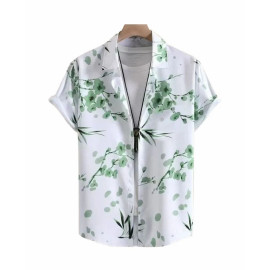 Mens Floral Print Casual Shirt, Half Sleeves
