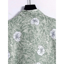 Lycra Men Green Printed Nightsuit Set