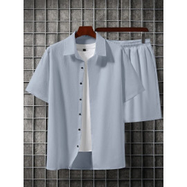Poly Cotton Pop Fabric Night Suit Shirt With Shorts, 50-100