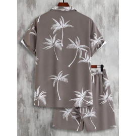 Cotton Fabric Digital Printed Night Suit / Night Dress Shirt With Shorts