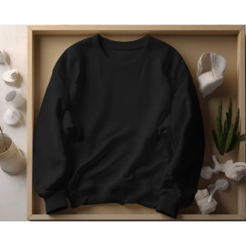 Pullover Men Printed Black Cotton Sweatshirt