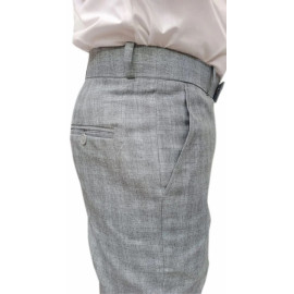 Grey Men Poly Viscose Formal Checked Trouser, Regular Fit