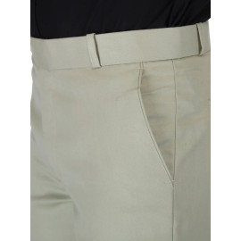 Solid Men White Poly Viscose Formal Trouser, Regular Fit
