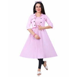 Ladies Baby Pink Plain Midi Dress