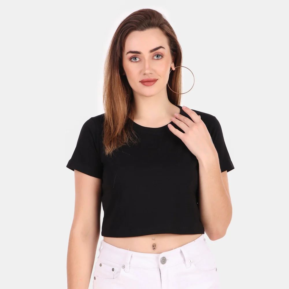 PLAIN CROP TOP 195 GSM 100% Cotton Bio-Wash and Enzyme Wash