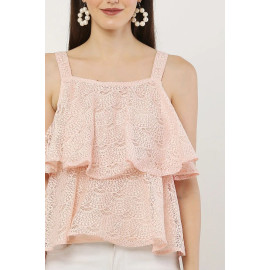 Sleeveless American Crepe Ladies Crop Top Manufacturer