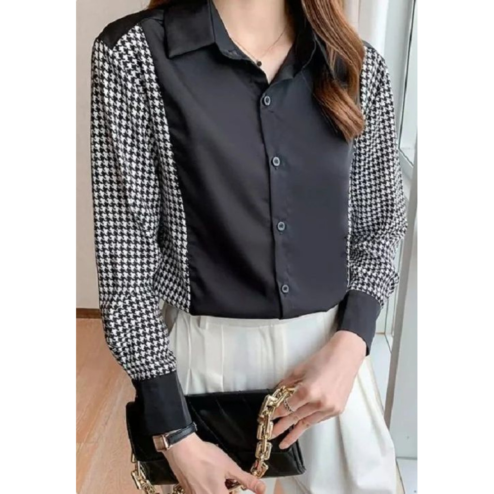 Sleeveless Printed Black American Crepe Top