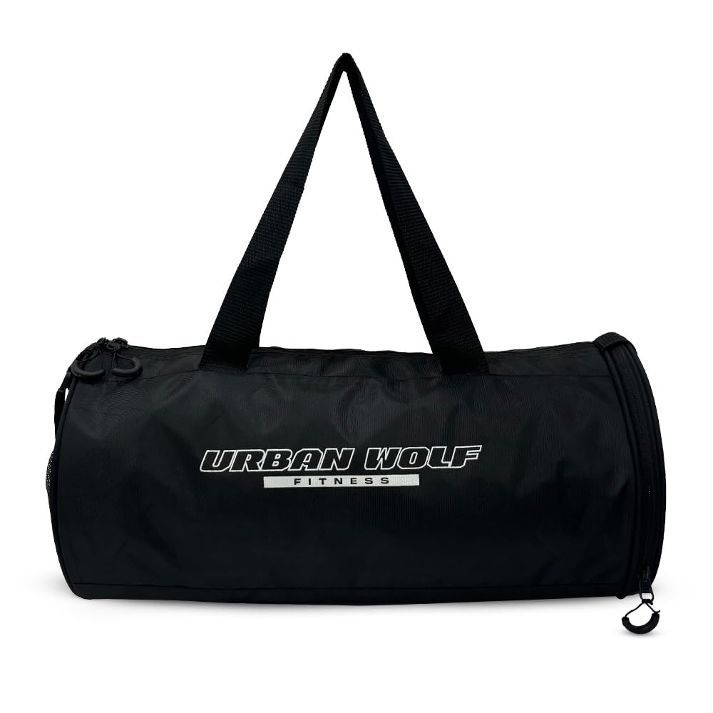 Black Polyester Urban Wolf Gym Bag