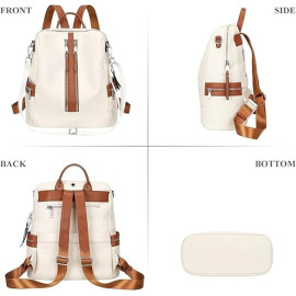 Comfabie Fashion White Leather Backpack for Women Handbag for women Shoulder bag Ladies Backpack Purse | Dailyuse Backpacks for women