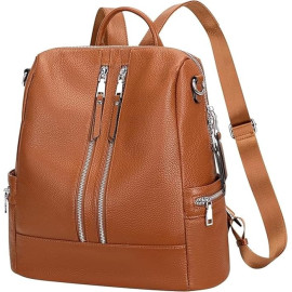 Comfabie Fashion Brown Leather Backpack for Women Handbag for women Shoulder bag Ladies Backpack Purse | Dailyuse Backpacks for women
